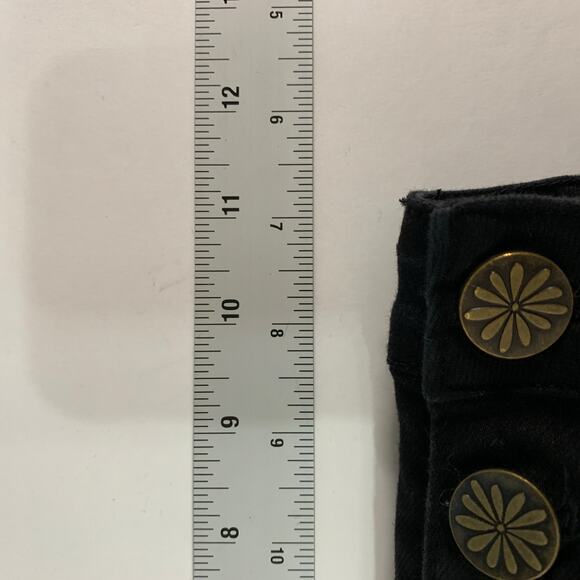 Show Me Your Mumu 25 Berkeley Button Up Bells Pitch Black Flare Raw Hem - Picture 9 of 12